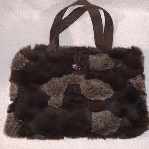 Brown furry purse